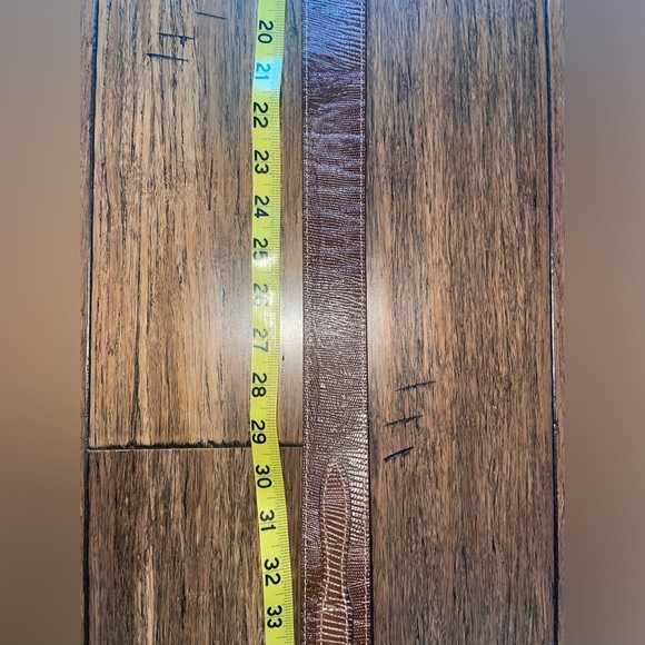 Lizard grab cowhide belt brown belt flower belt country belt southern belt - Picture 8 of 16